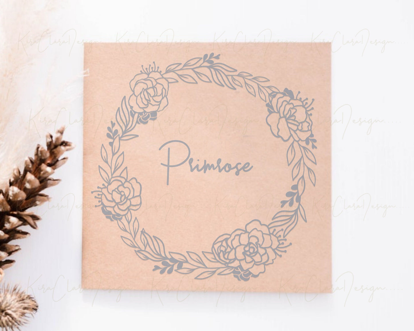 Primrose Flower Wreath Clipart