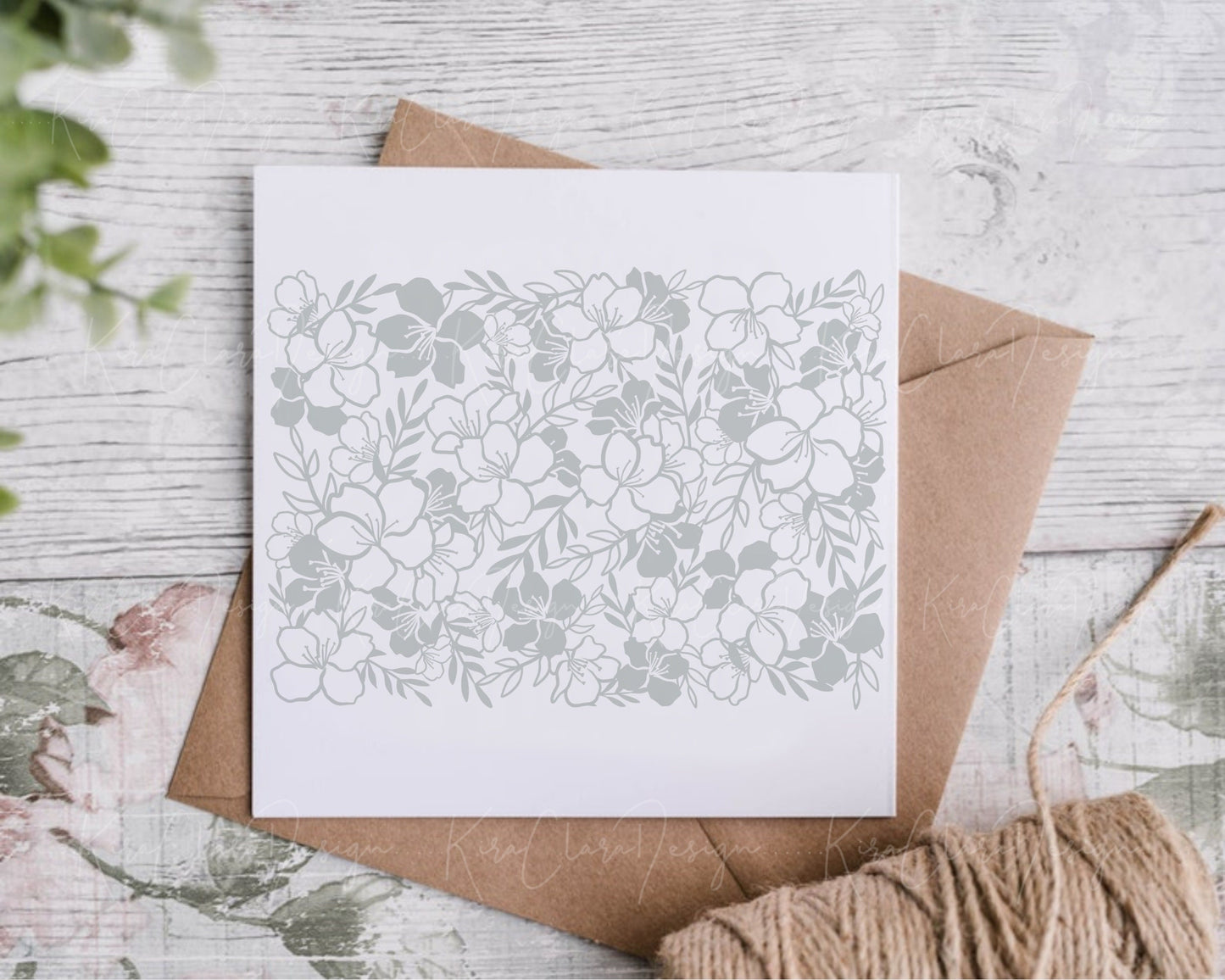 Cherry Blossom 5x7 Floral Pattern Clipart