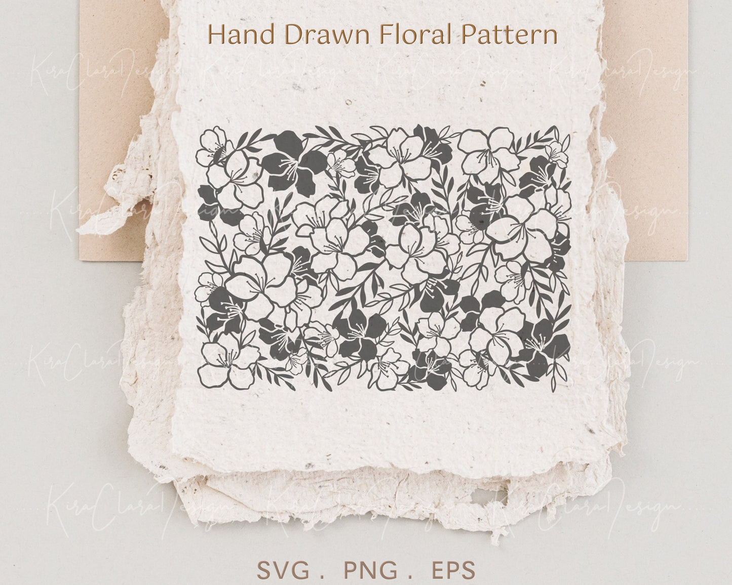 Cherry Blossom 5x7 Floral Pattern Clipart