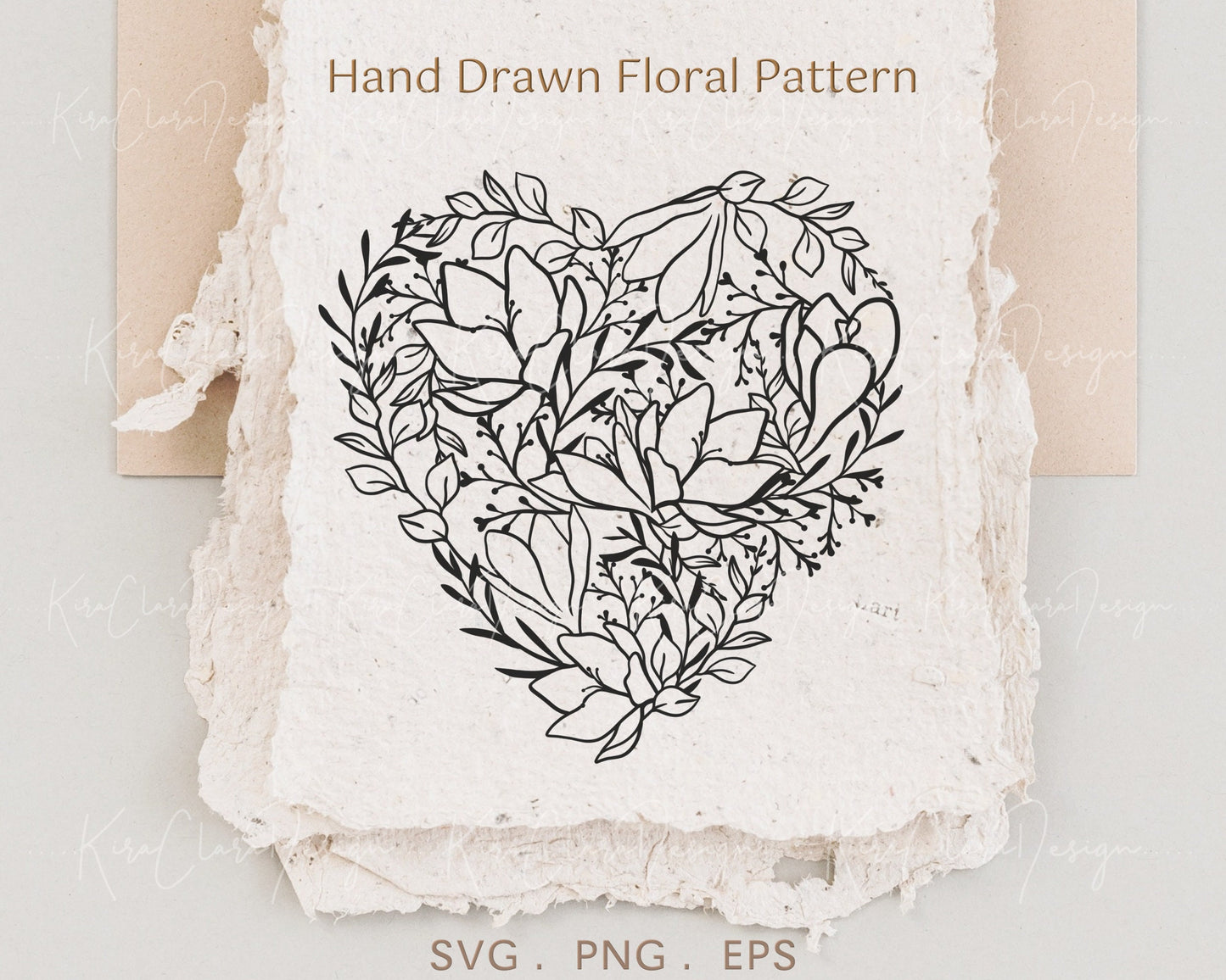 Crocus Flower Floral Outline Pattern Clipart Valentine Heart SVG