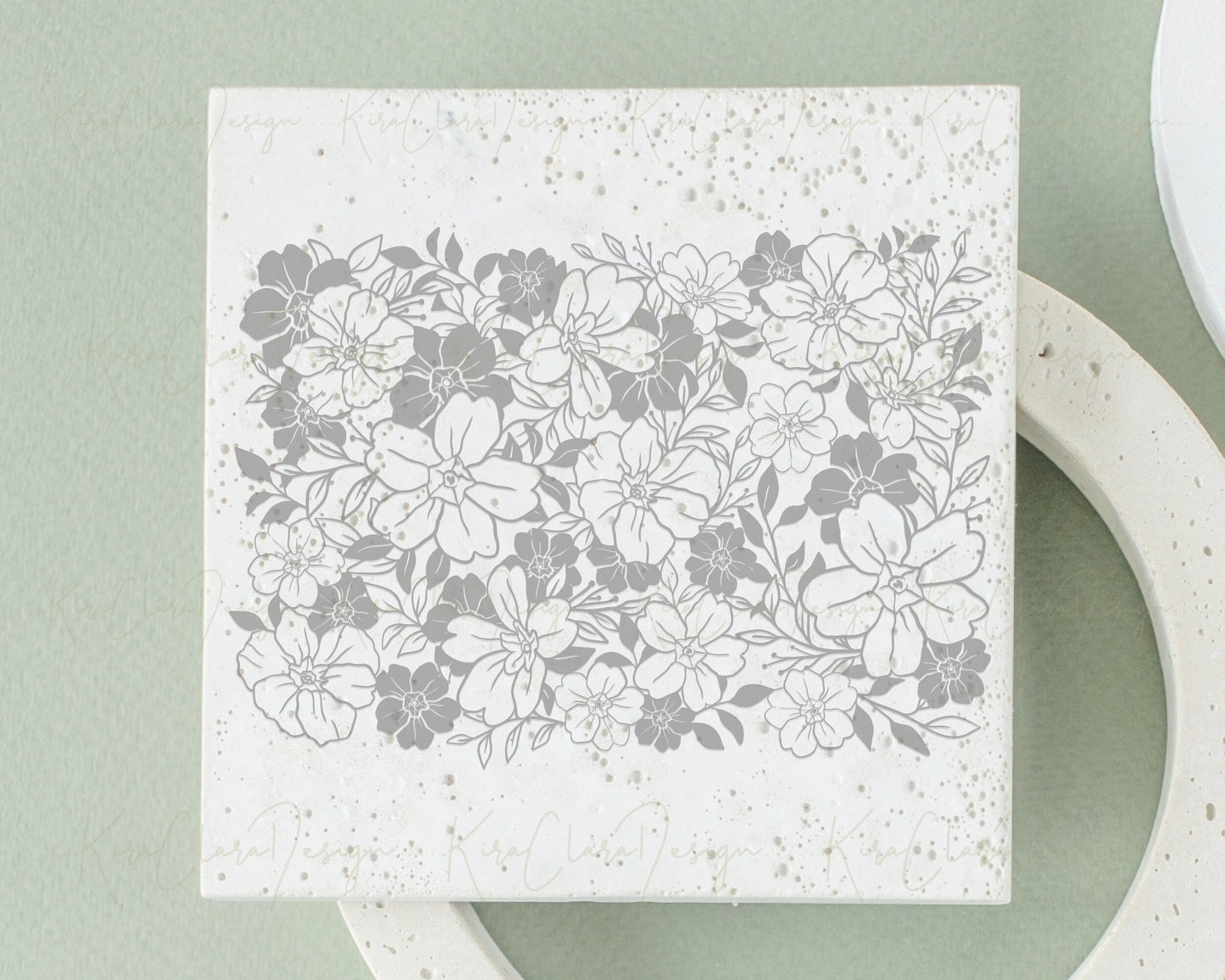 Primrose Clipart/5x7 Floral Pattern SVG