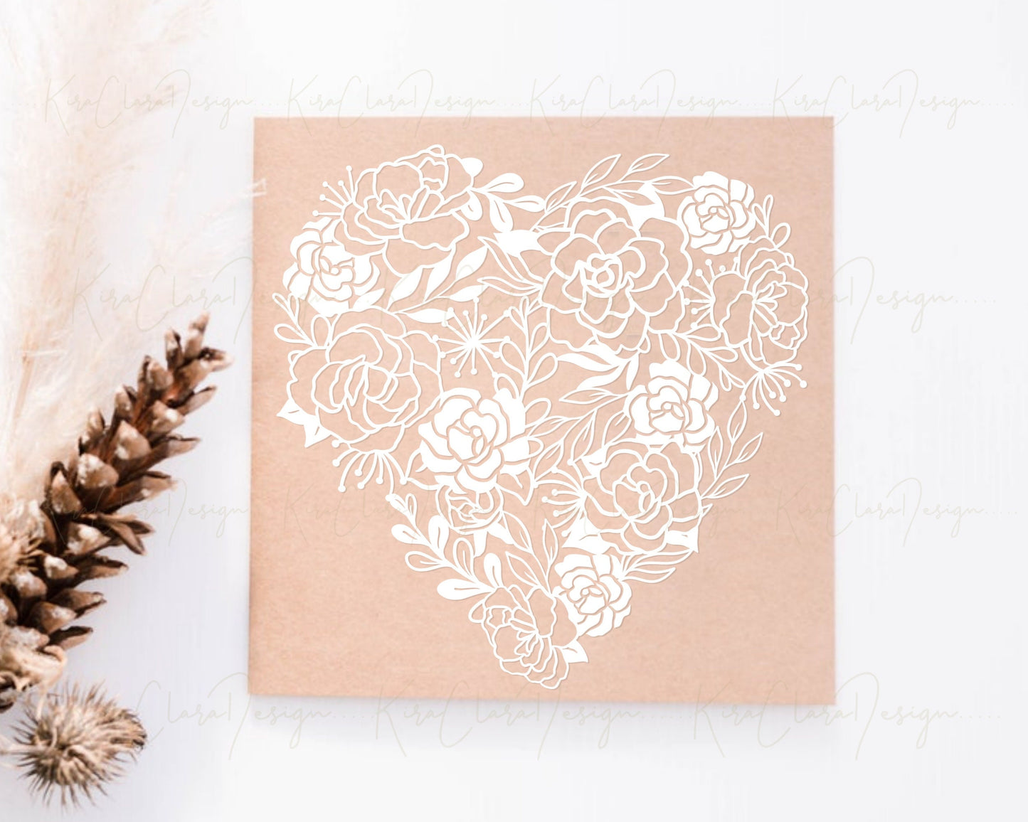 Primula Belarina Heart Floral Pattern Clipart