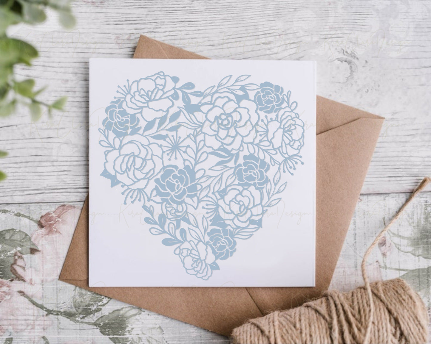 Primula Belarina Heart Floral Pattern Clipart