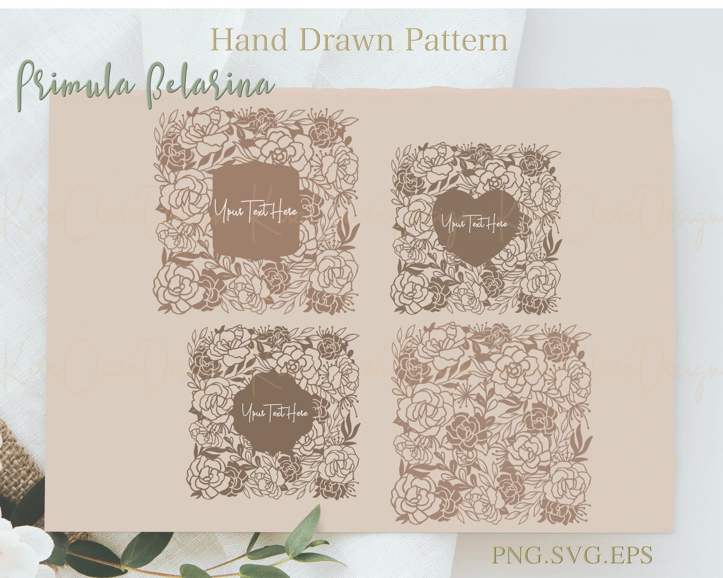Primula Belarina Square Floral Pattern Clipart
