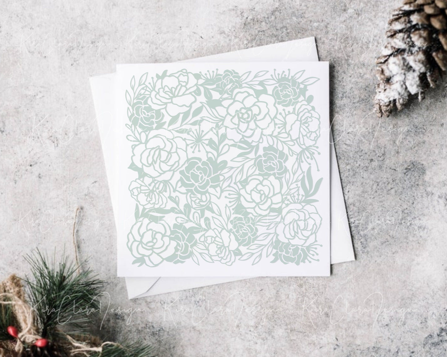 Primula Belarina Square Floral Pattern Clipart