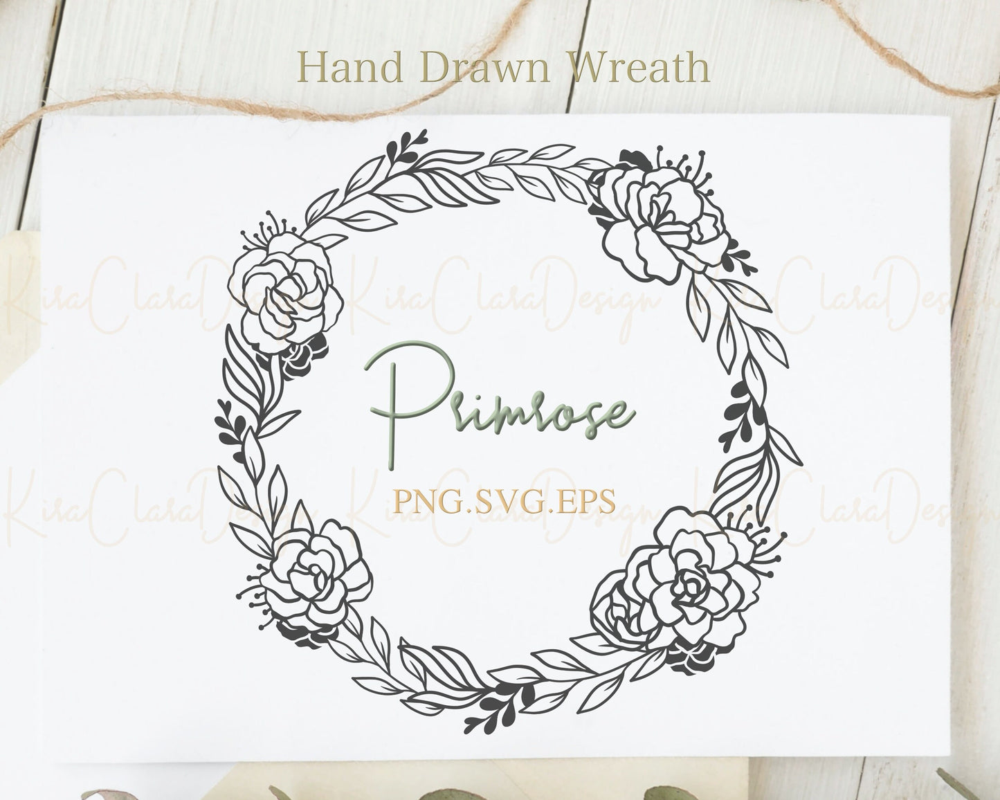 Primrose Flower Wreath Clipart