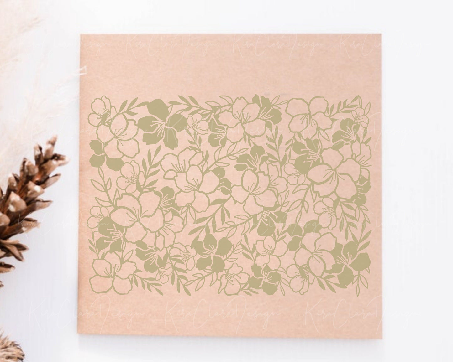 Cherry Blossom 5x7 Floral Pattern Clipart