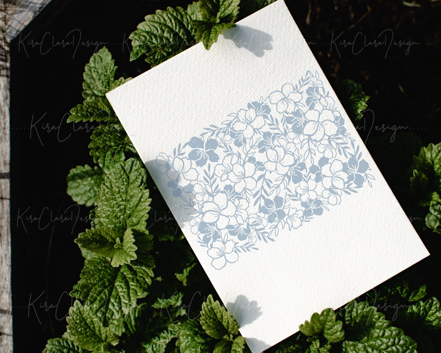 Cherry Blossom 5x7 Floral Pattern Clipart