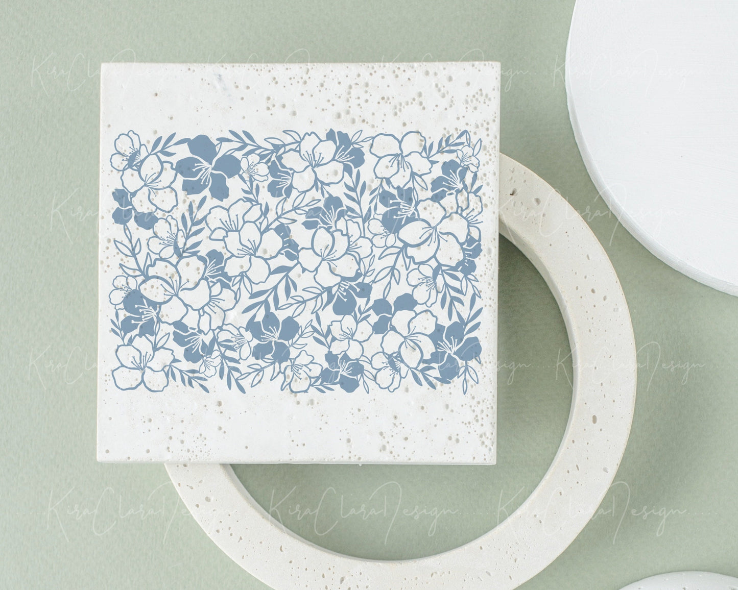 Cherry Blossom 5x7 Floral Pattern Clipart