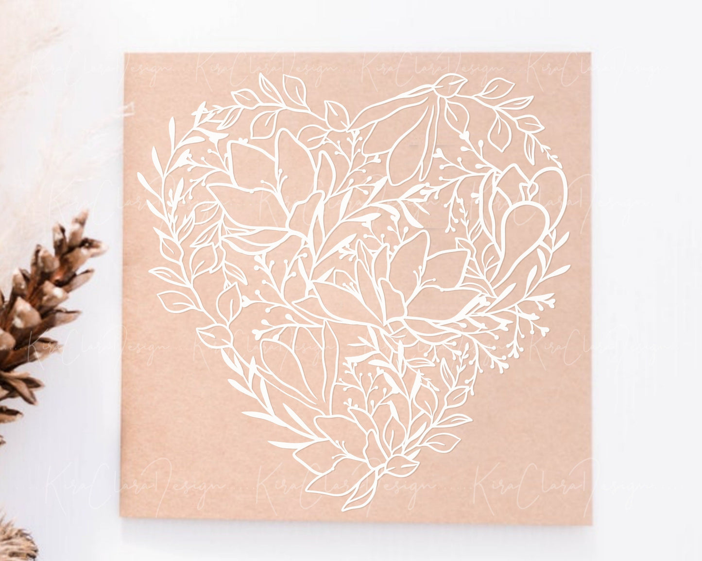 Crocus Flower Floral Outline Pattern Clipart Valentine Heart SVG