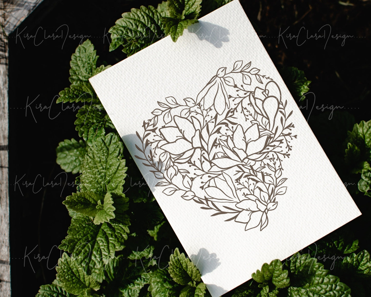 Crocus Flower Floral Outline Pattern Clipart Valentine Heart SVG