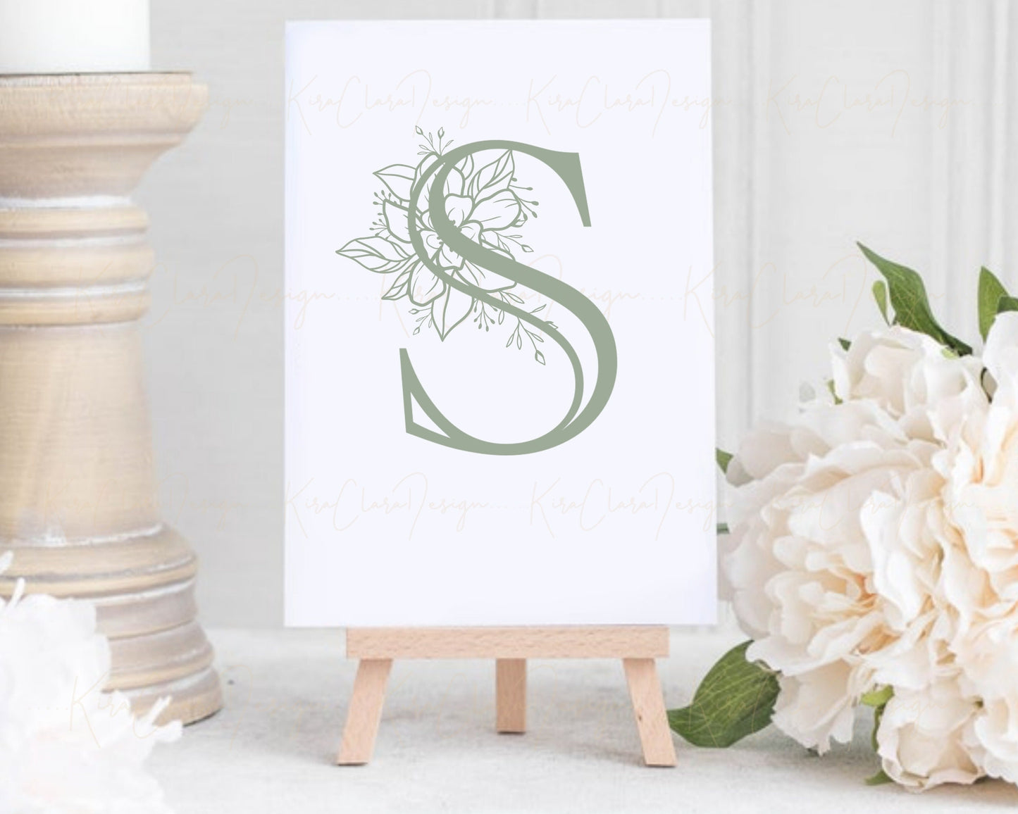 Aquilegia Floral Monogram Alphabet Clipart