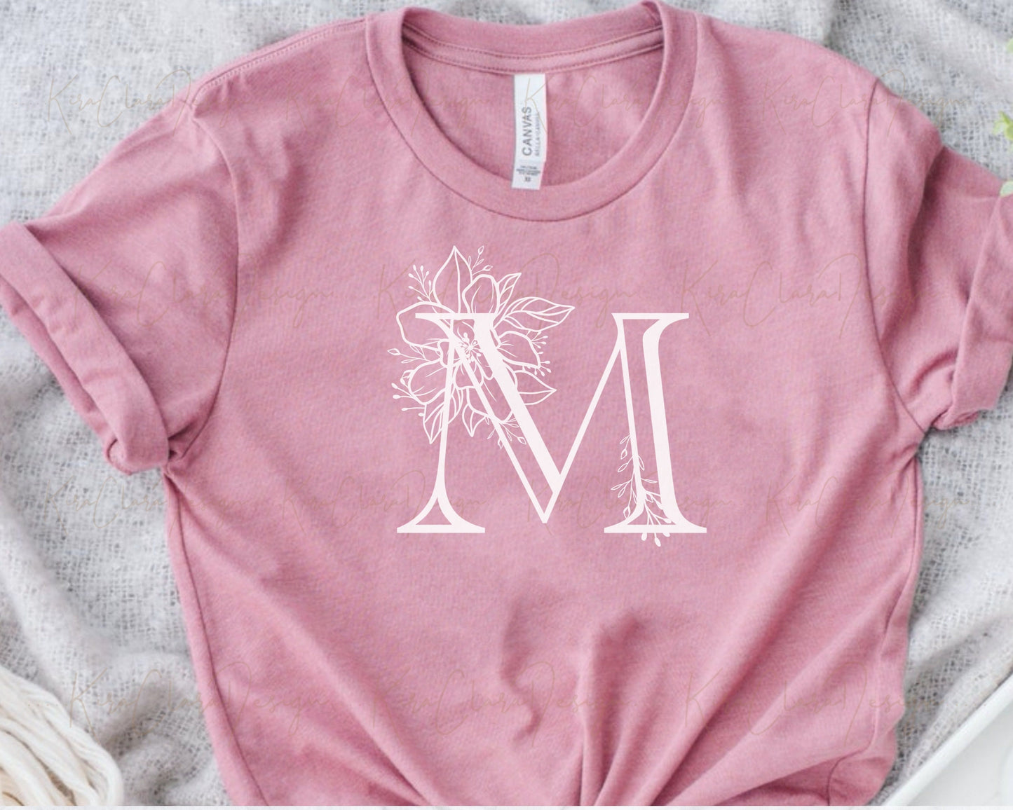 Aquilegia Floral Monogram Alphabet Clipart