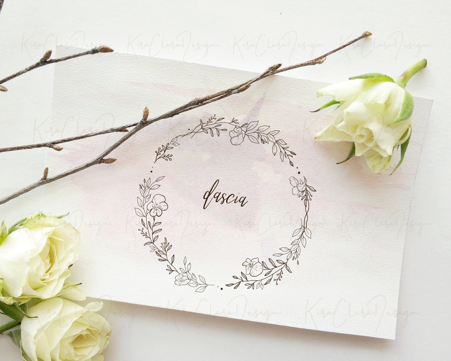 Dascia Flower Full Wreath Clipart