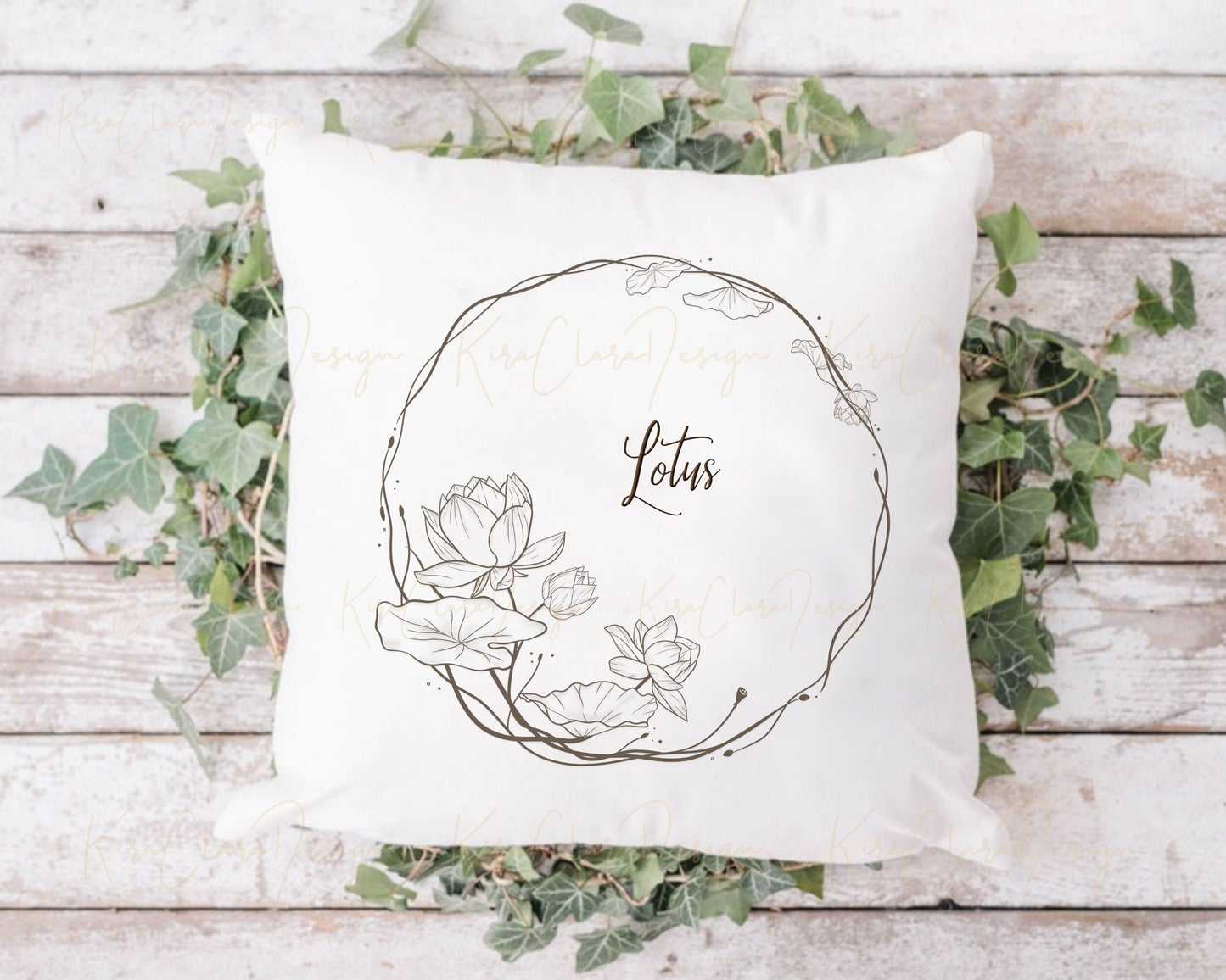 Lotus Flower Wreath Clipart