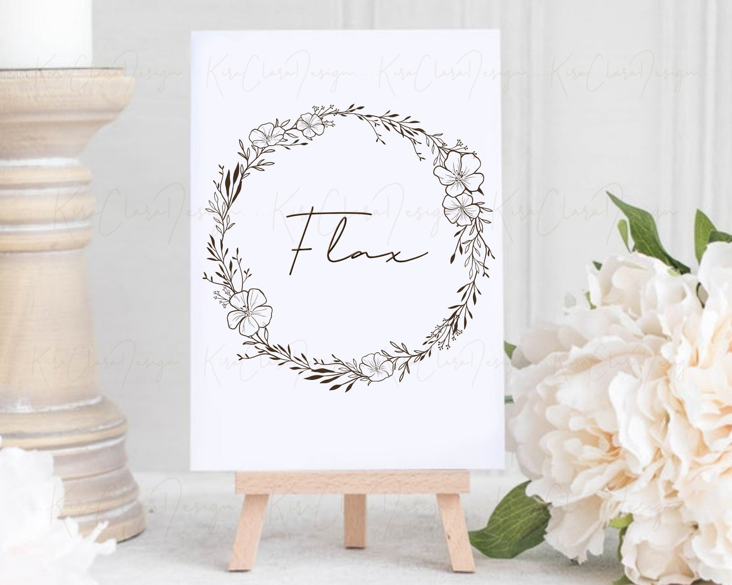 Flax Flower Wreath Clipart/Linseed SVG