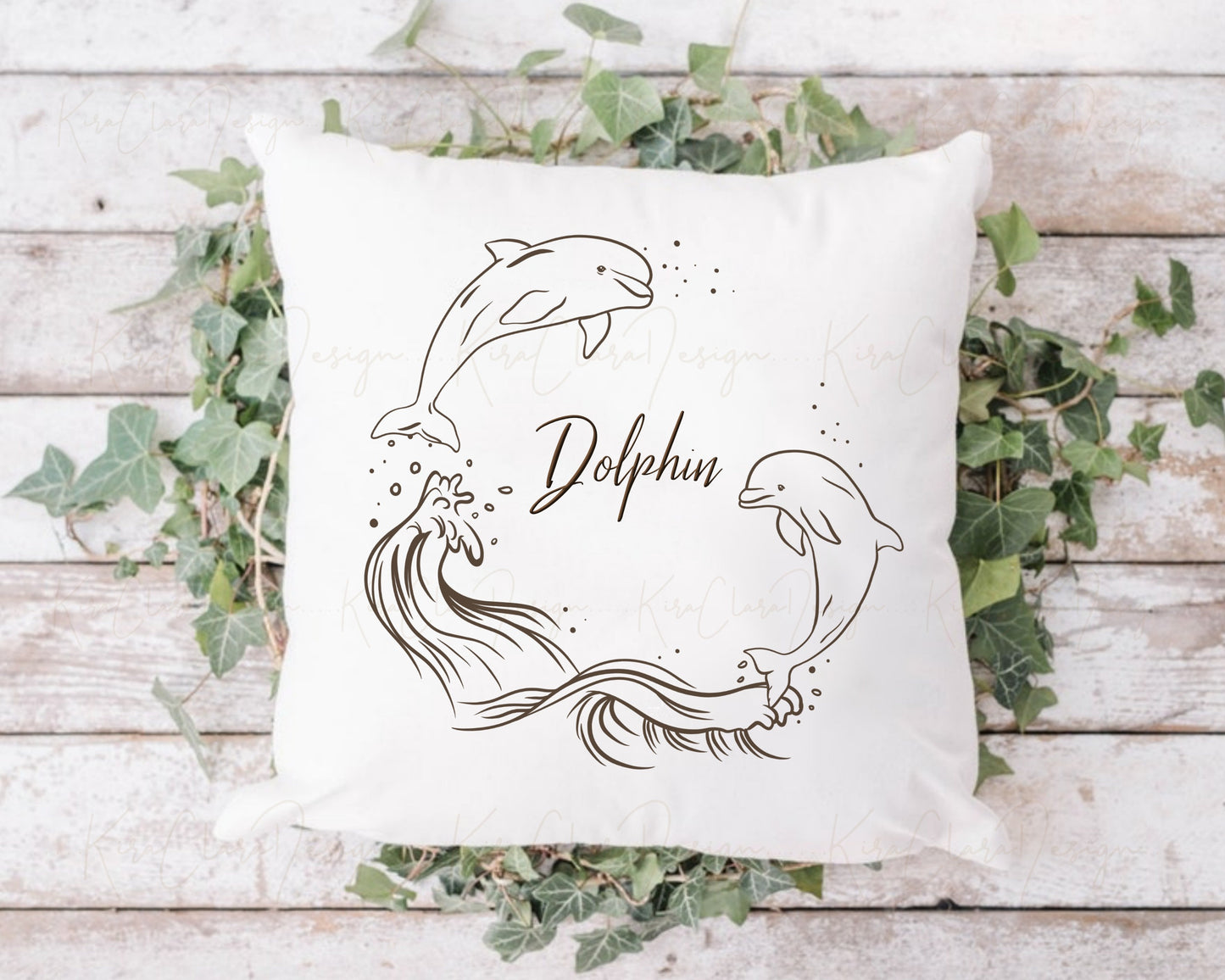 Sea Animal Dolphin Wreath Clipart