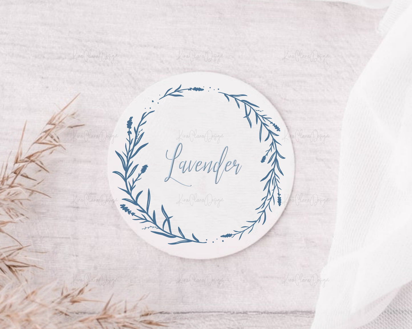 Lavender Flower Wreath Clipart SVG