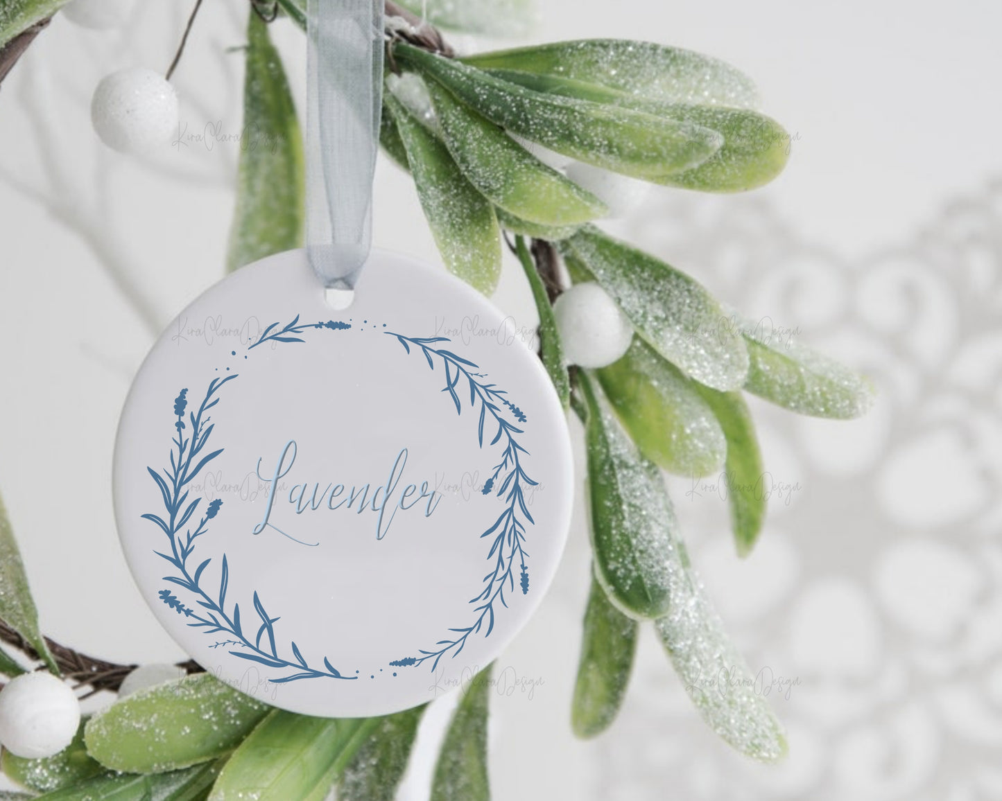 Lavender Flower Wreath Clipart SVG