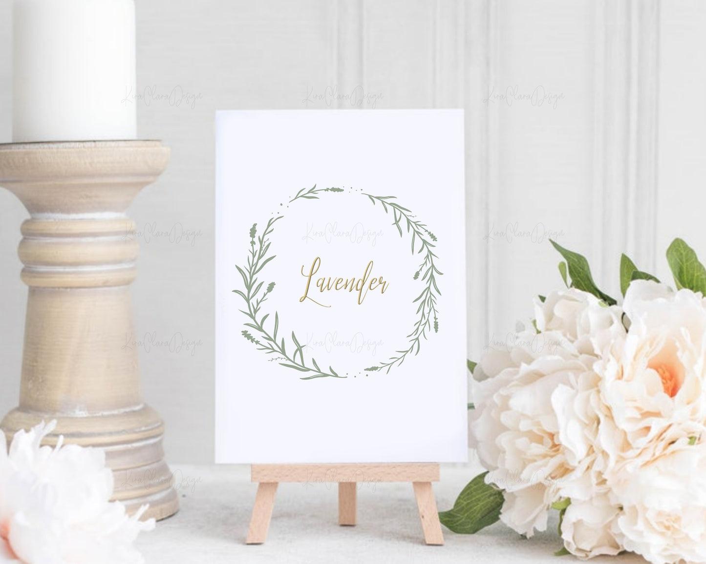 Lavender Flower Wreath Clipart SVG