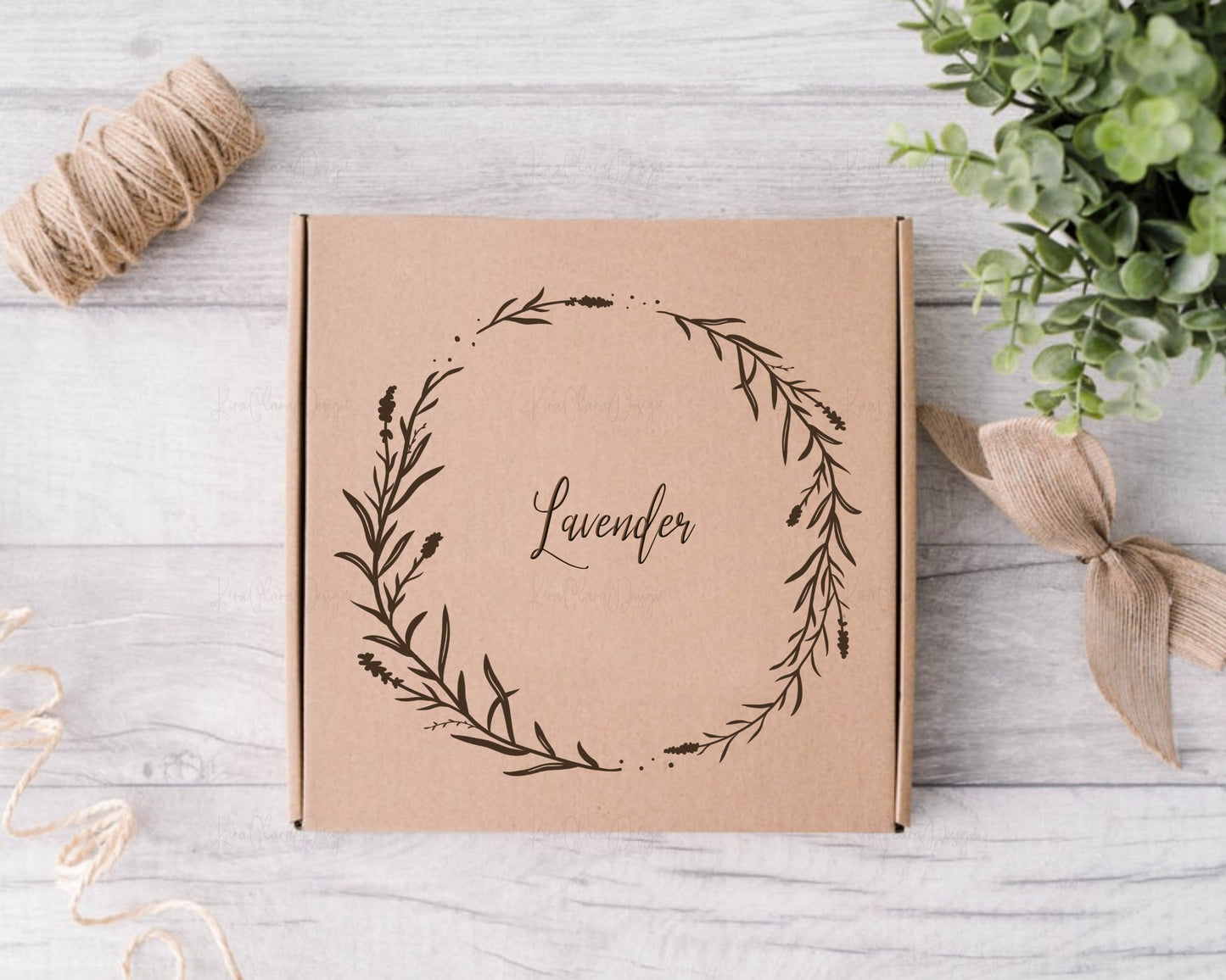 Lavender Flower Wreath Clipart SVG