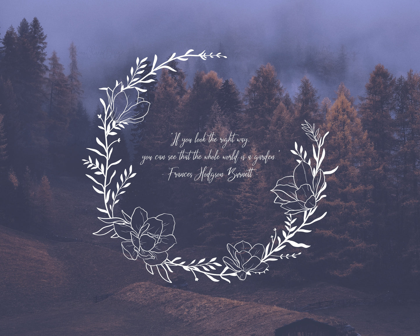 Magnolia Flower Wreath Clipart