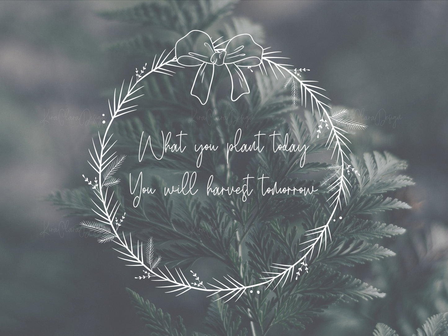 Pine Tree With Ribbon Full Wreath Clipart