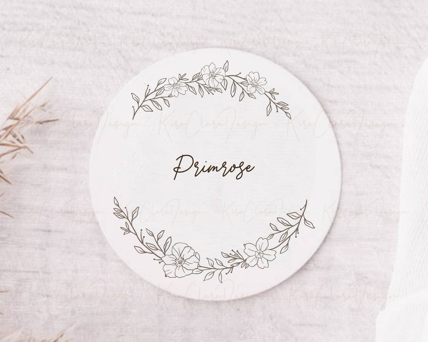 Primrose Flower Wreath Clipart SVG