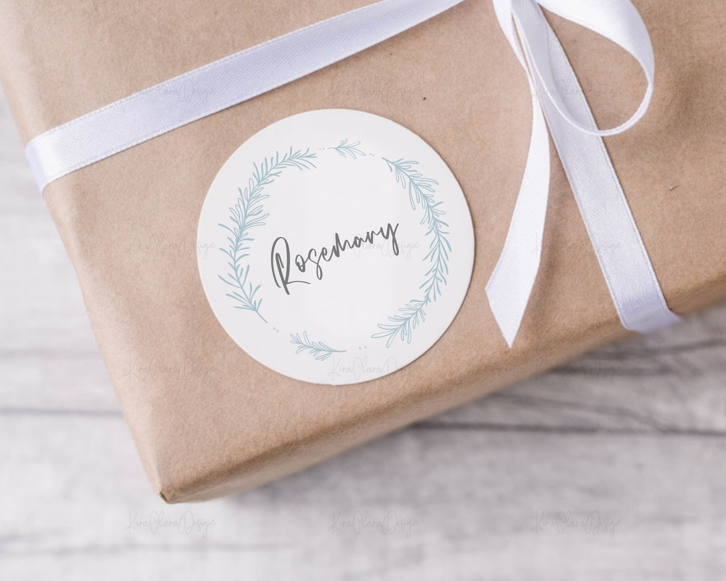 Rosemary Flower Circle Wreath Clipart SVG