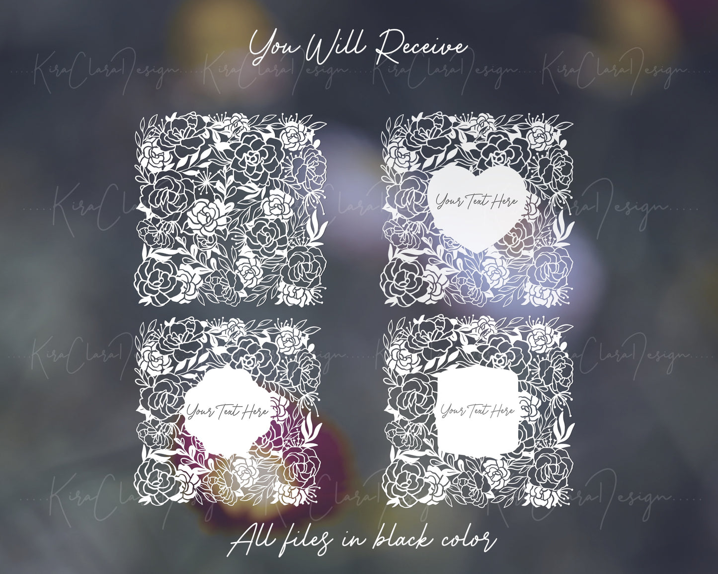 Primula Belarina Square Floral Pattern Clipart