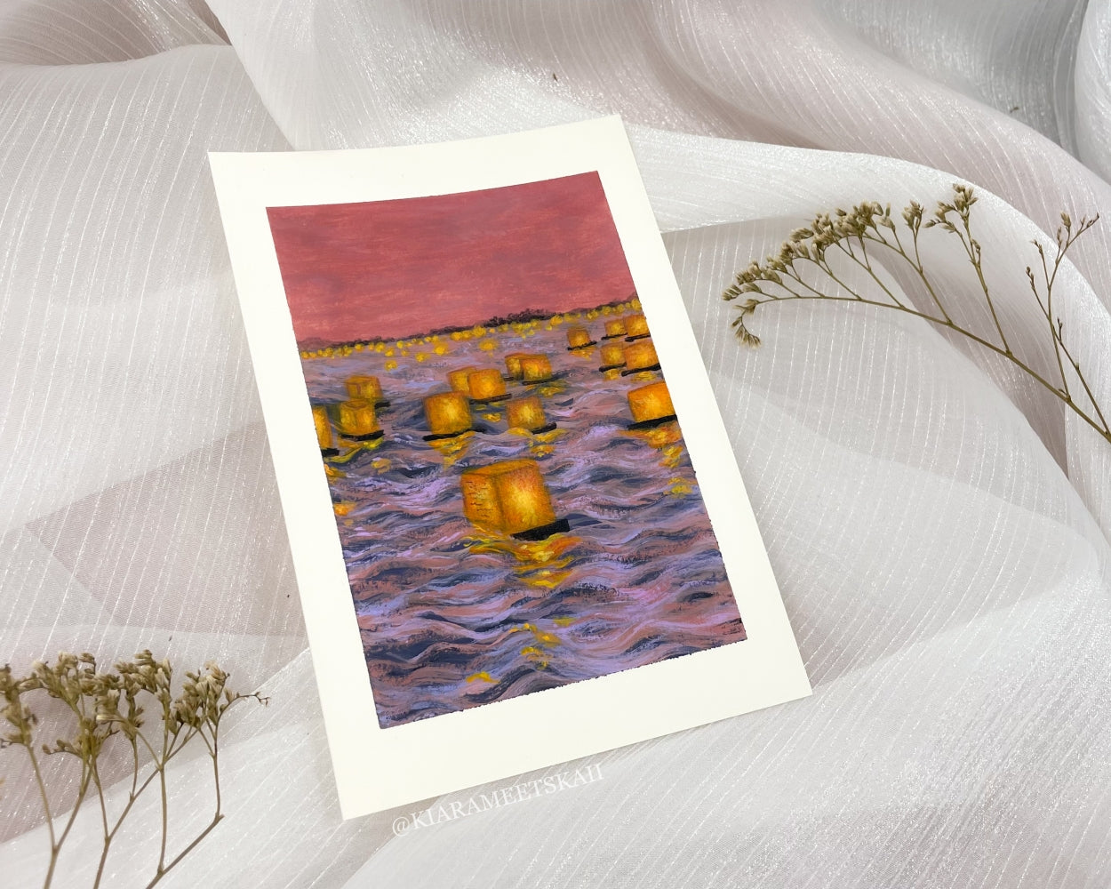 "Floating Lanterns" Acrylic Painting (Original Artwork)
