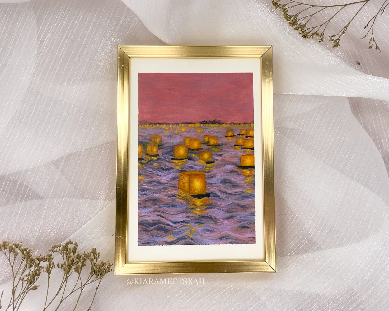 "Floating Lanterns" Acrylic Painting (Original Artwork)