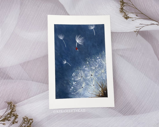 "Float With The Wind" Gouache Painting (Original Artwork)