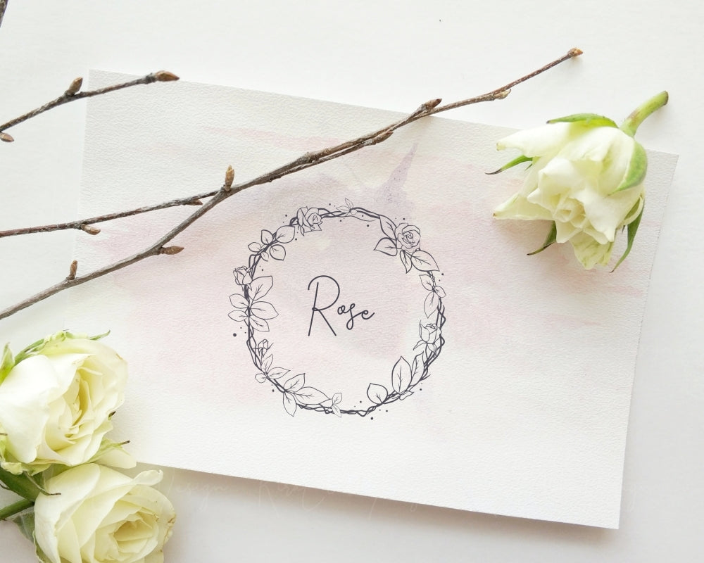 Rose Flower Botanical Wreath Clipart