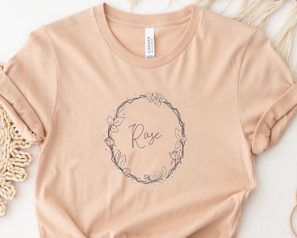 Rose Flower Botanical Wreath Clipart