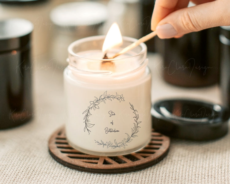 Star of Bethlehem Flower (Ornithogalum) Botanical Wreath Clipart