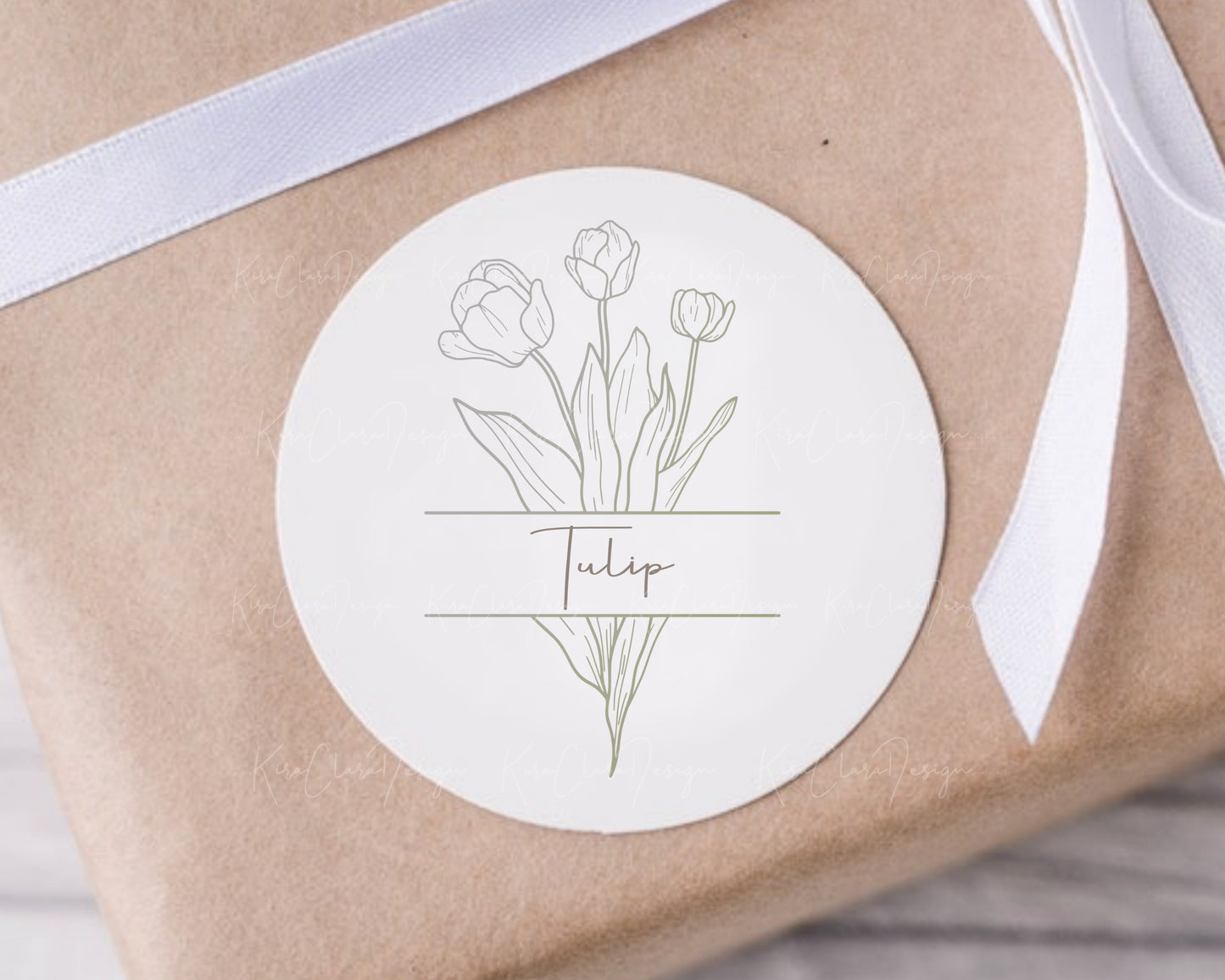 Tulip Flower Split Border Frame Clipart