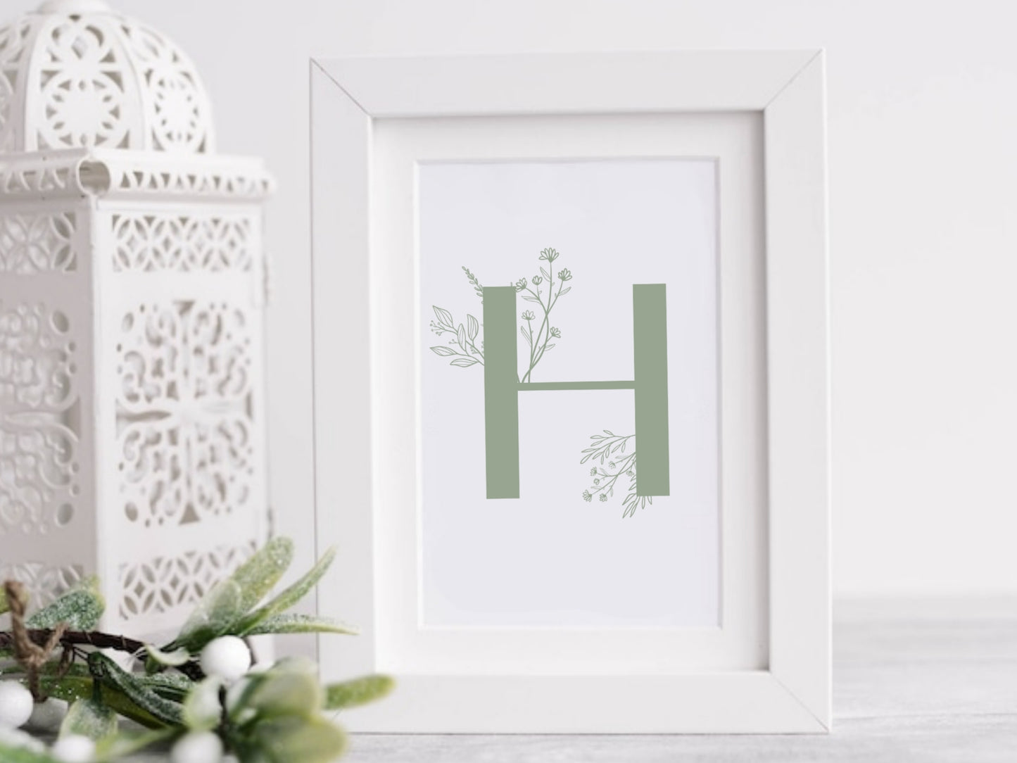 Wild Flower Monogram Alphabet Clipart