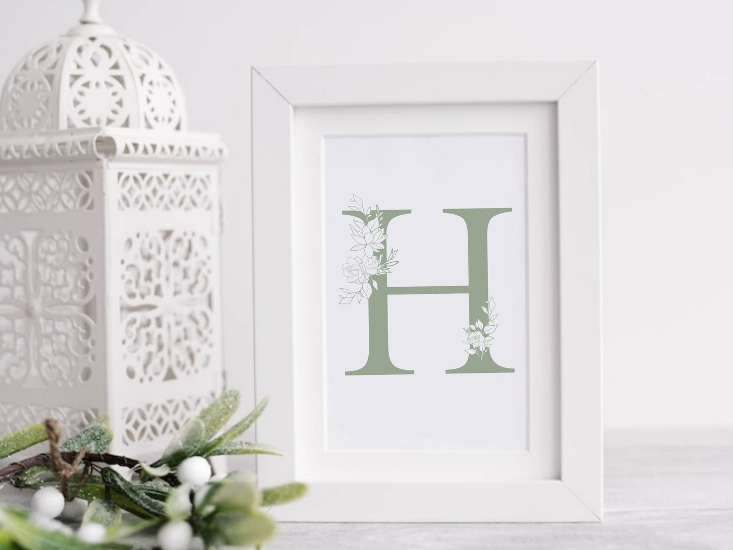 Lotus Floral Monogram Alphabet Clipart