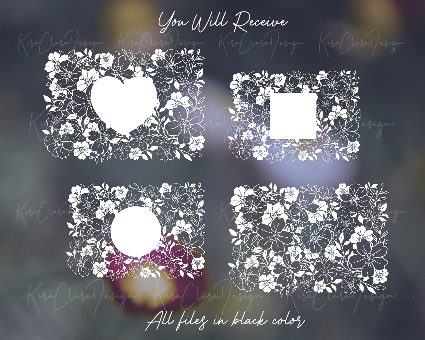 Primrose Clipart/5x7 Floral Pattern SVG