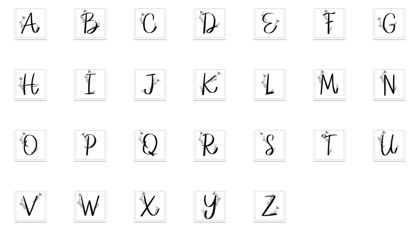 Bee Monogram Alphabet Clipart
