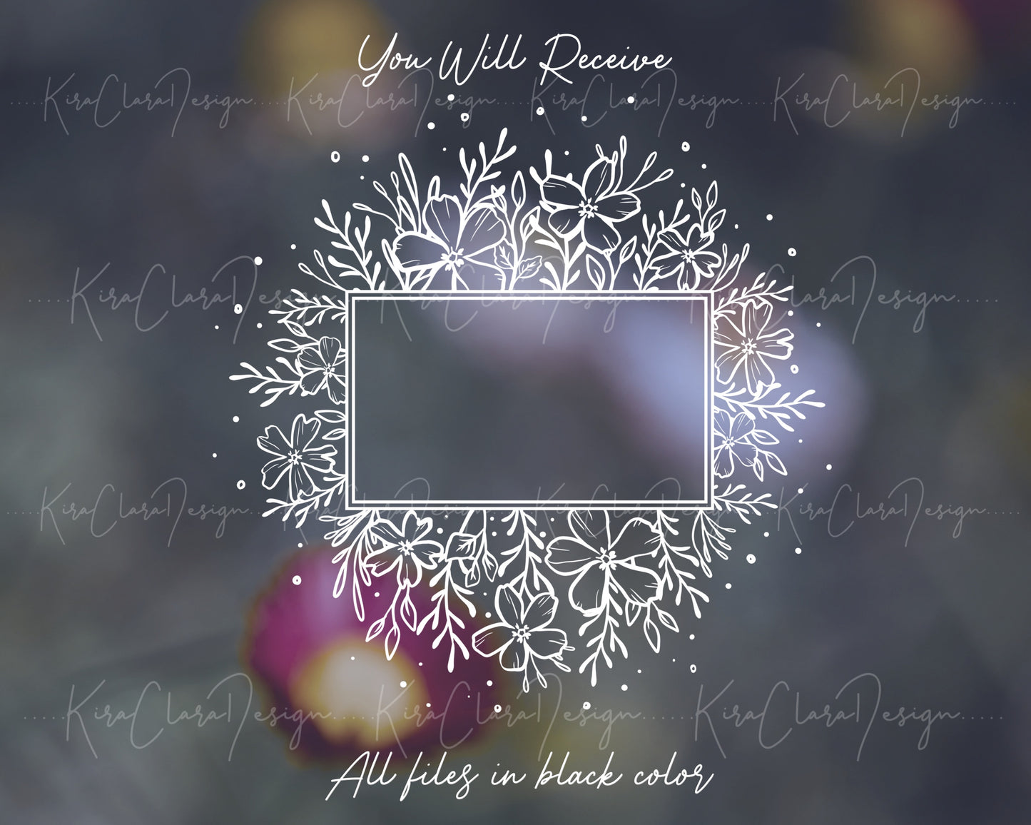 Creeping Phlox Flower Border Frame Clipart