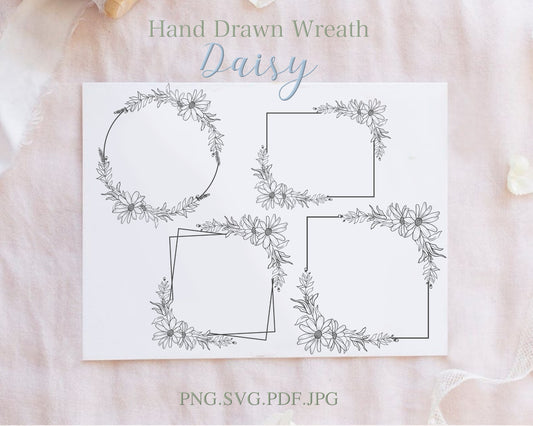 Daisy Flower Wreath Clipart