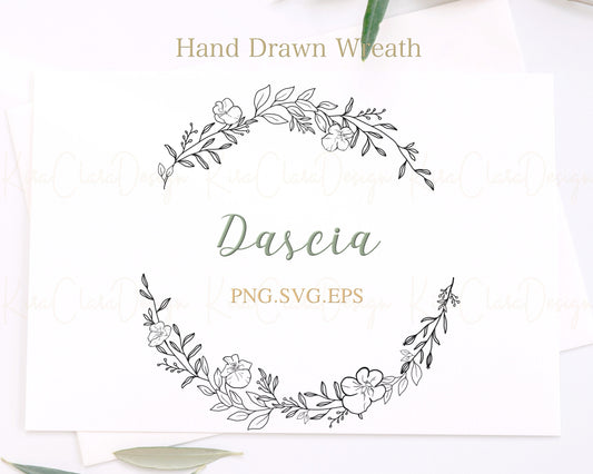 Dascia Flower Half Wreath Clipart