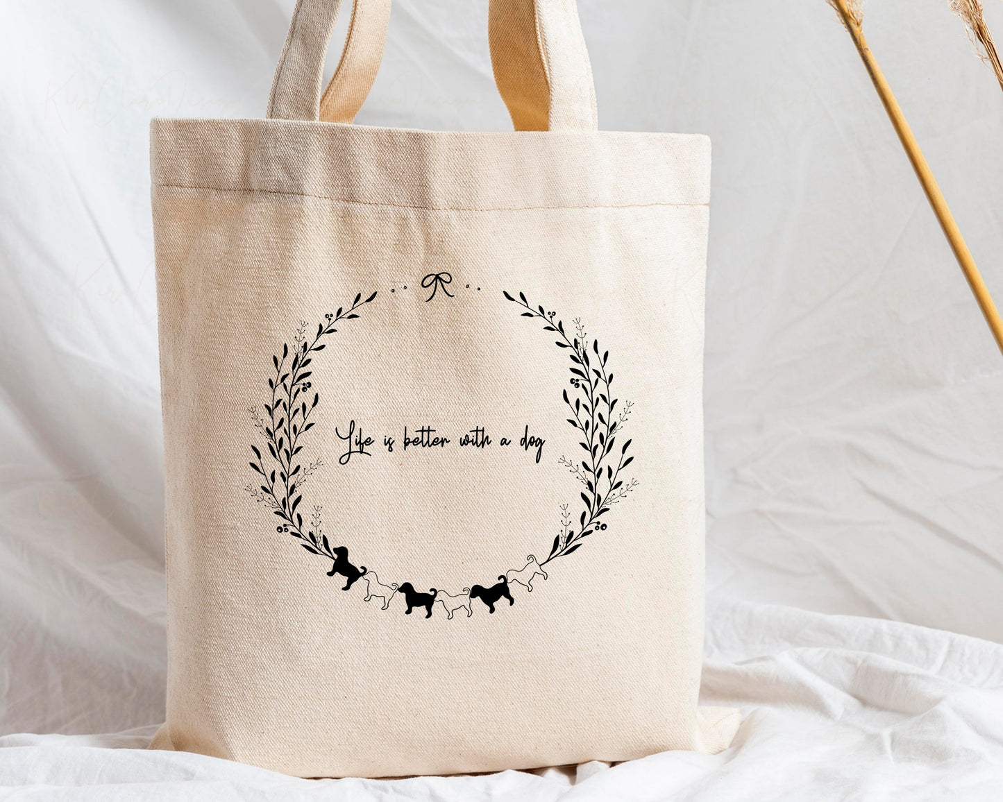 Dog & Leaf Wreath Clipart