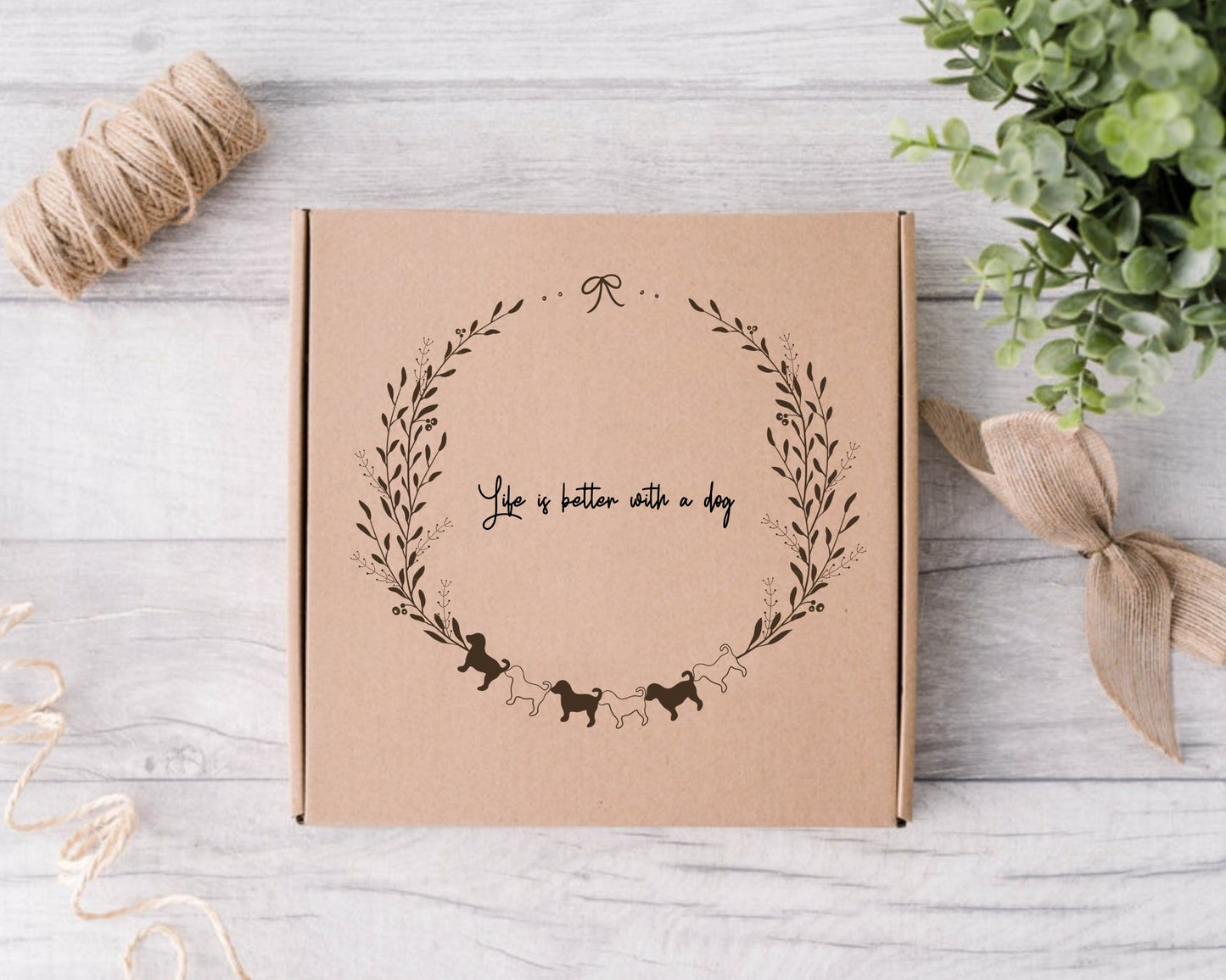 Dog & Leaf Wreath Clipart