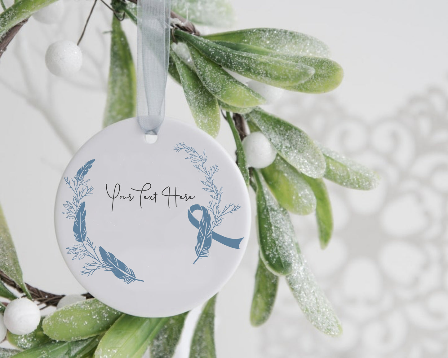 Feather Cancer Ribbon Wreath Clipart