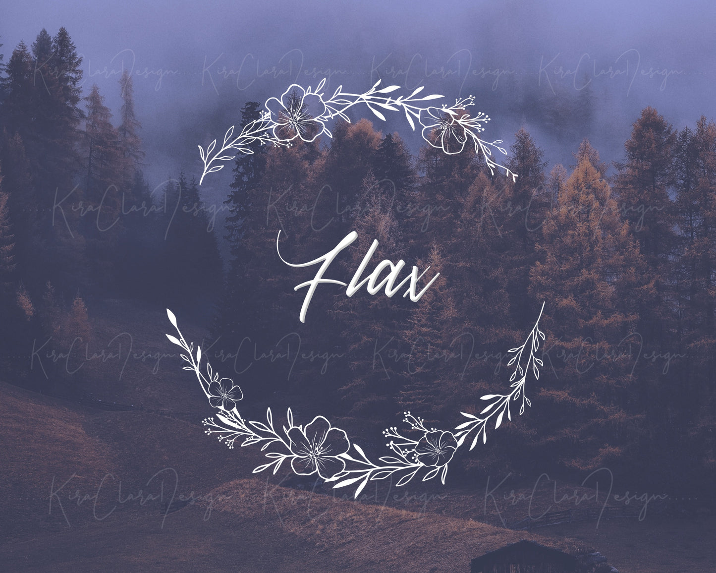 Flax Flower Wreath Clipart/Linseed SVG
