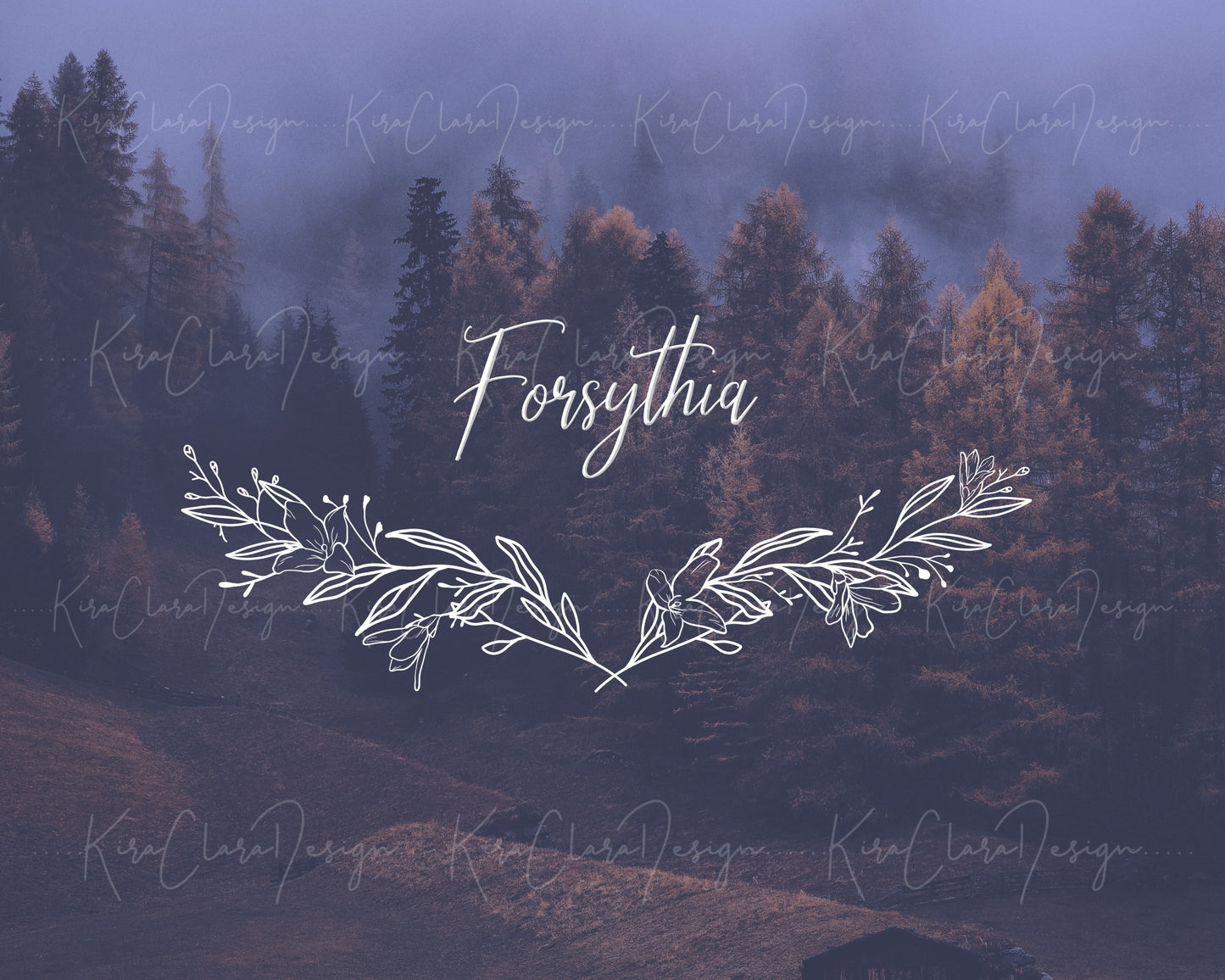 Forsythia Flower Bottom Border Frame Clipart SVG