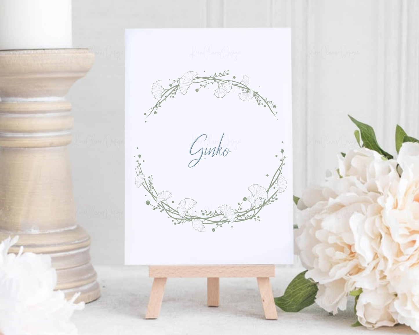 Ginko Leaf Half Wreath Clipart
